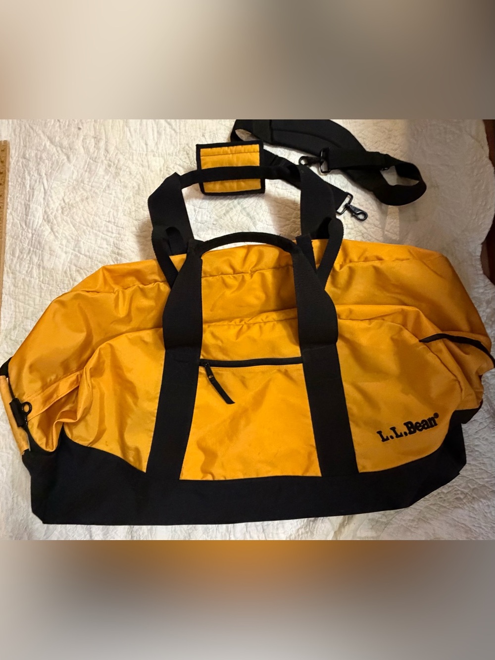 VTG 90s Y2K L.L. Bean Adventure Duffle Bag 95L  Yellow Black